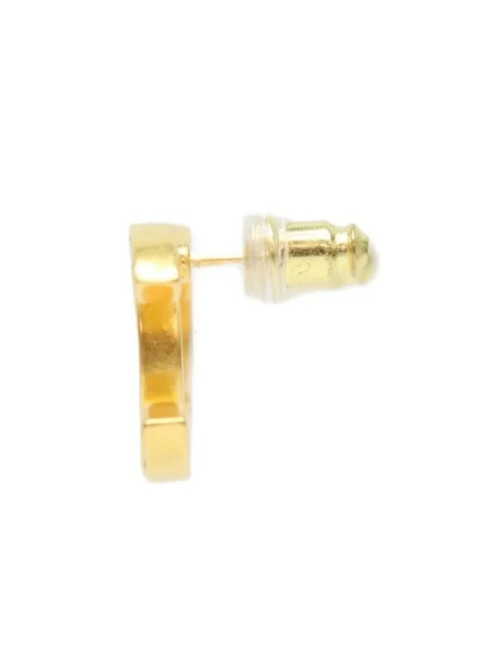 Chanel 24k Gold Rhinestone CC Logo Earrings